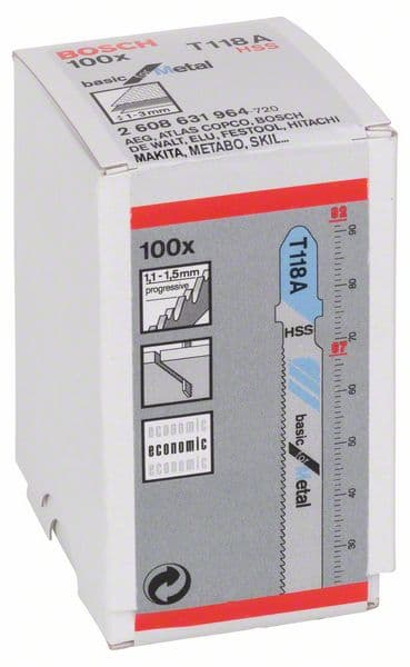 Bosch 2608631964 T 118 A Basic for Metal listovi ubodne testere - slika 2