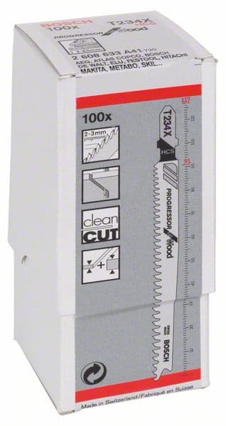 Bosch list ubodne testere T 234 X Progressor for Wood, pakovanje 100 komada, 2608633A41 - slika 2
