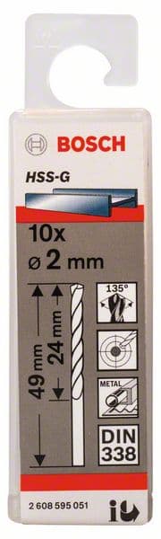 Bosch 2608595051 Burgije za metal HSS-G, DIN 338