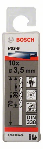 Bosch PRO Metal HSS-G burgija za bušenje metala 3.5x39x70 mm 10/1, 2608595058 - slika 2
