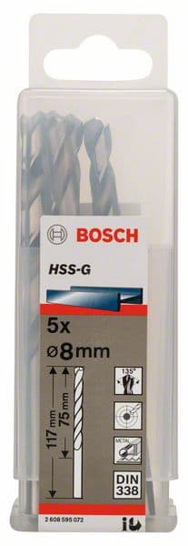 Bosch 2608595072 Burgije za metal HSS-G, DIN 338