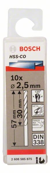 Bosch 2608585875 Burgije za metal HSS-Co, DIN338