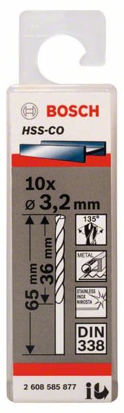 Bosch 2608585877 Burgije za metal HSS-Co, DIN338