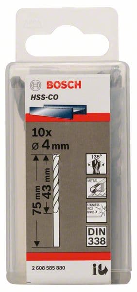 Bosch 2608585880 Burgije za metal HSS-Co, DIN338