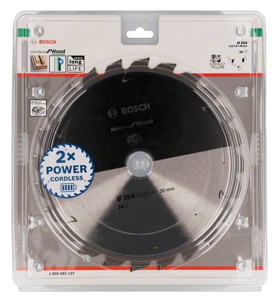 Bosch PRO Wood list za akumulatorsku kružnu testeru 254x2.2x30 mm 24z ATB max 6.000 o/min 5/15, 2608842237 - slika 2