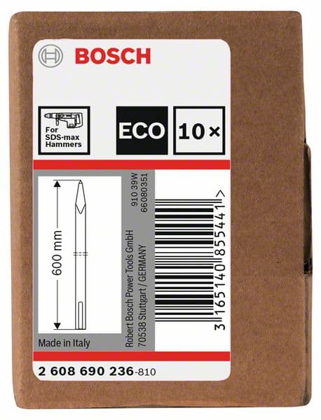 Bosch SDS-max špic dleta 600 mm 10-delni set 600 mm, 2608690236 - slika 2