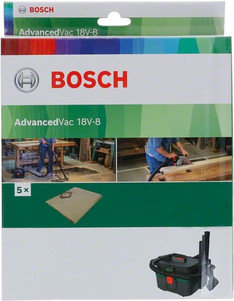 Kesa za prašinu za usisivač Bosch AdvancedVac 18V-8, pakovanje od 5 komada, 2609256F68 - slika 2