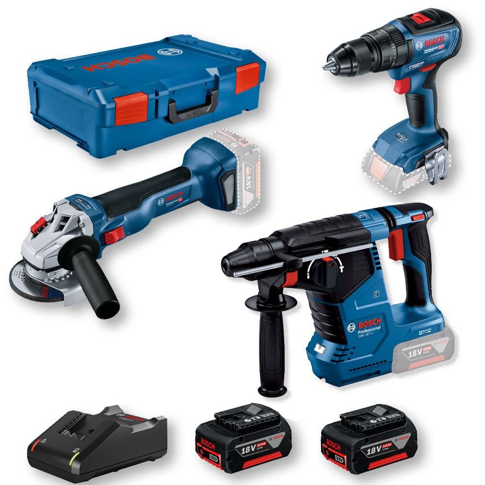 Set Bosch aku alata GBH 187-Li + GWS 18V-10 + GSR 18V-50, 2x5,0 Ah, 0615990N42