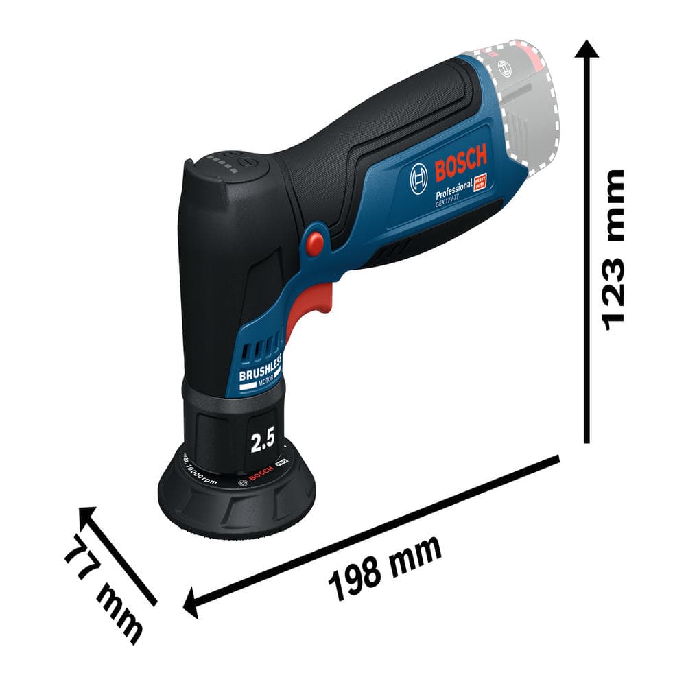 Bosch Aku ekscentar brusilica GEX 12V-77, 06019L2100 - slika 4