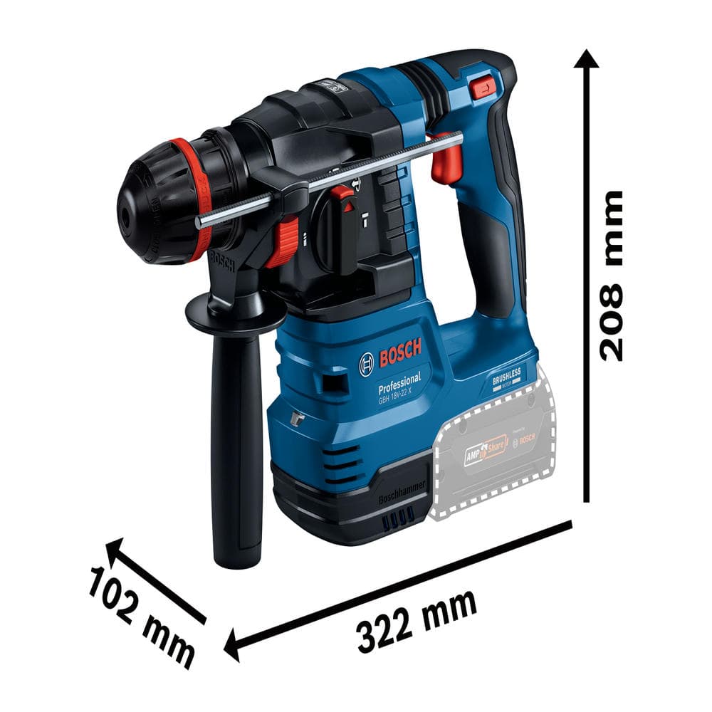 Bosch Aku hamer bušilica GBH 18V-22 X, 0611924101 - slika 4