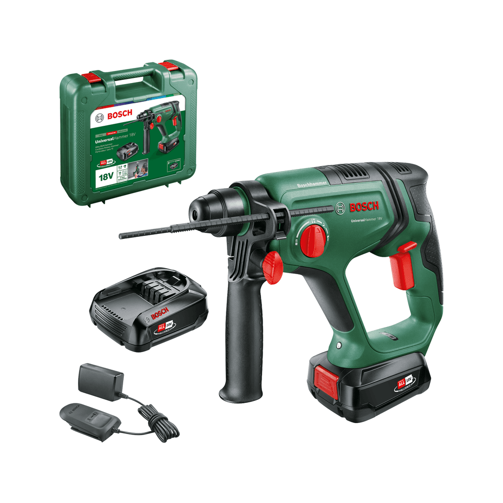 Bosch UniversalHammer 18V Akumulatorska rotaciona čekić bušilica, 2x2.5Ah + punjač AL1820 06039D6003 - slika 5