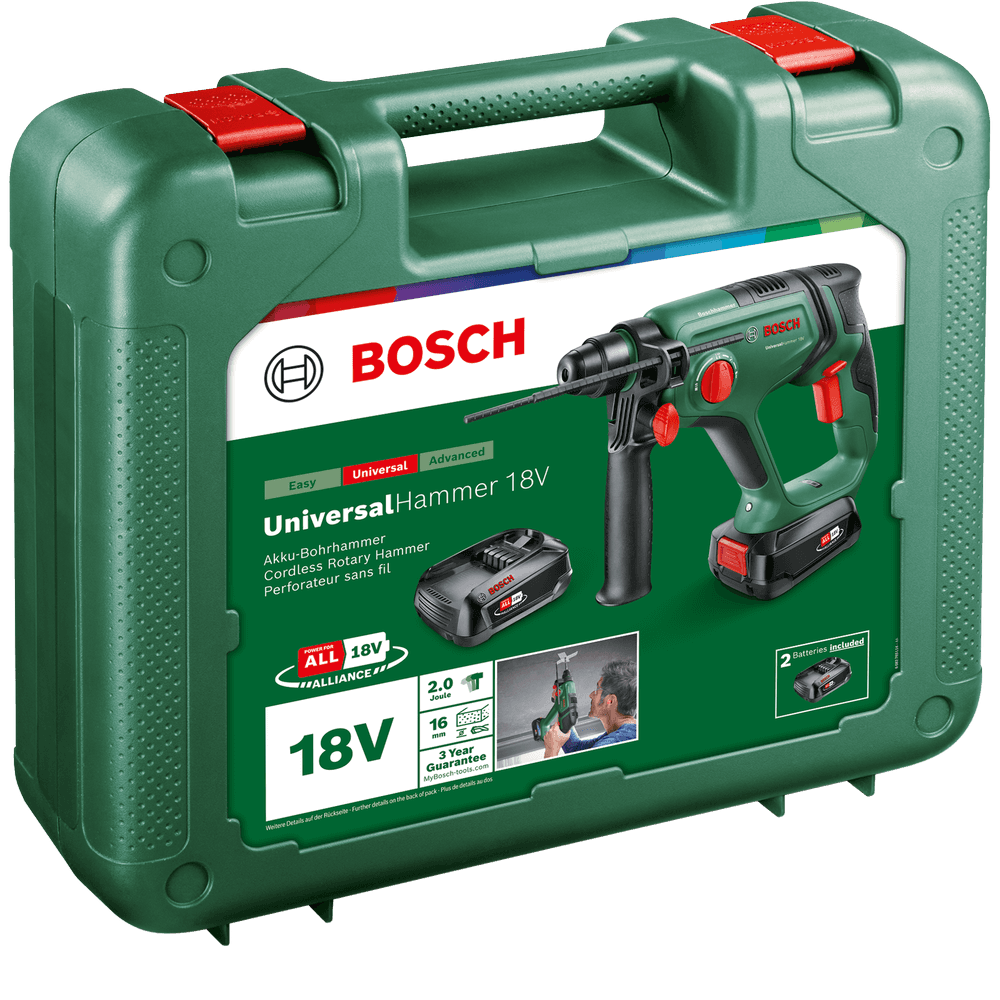Bosch UniversalHammer 18V Akumulatorska rotaciona čekić bušilica, 2x2.5Ah + punjač AL1820 06039D6003 - slika 6