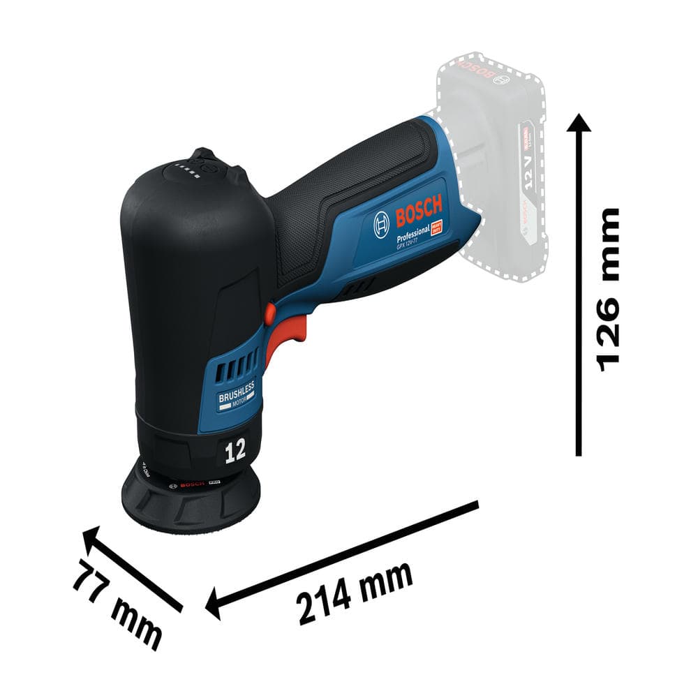 Bosch Aku ugaona brus. za poliranje GPX 12V-77, 06019L4000 - slika 4