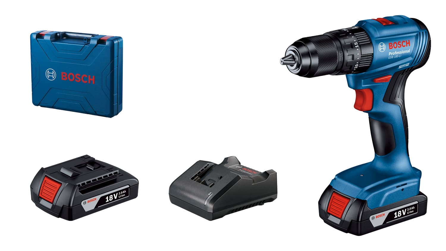 Bosch GSB 185-Li Akumulatorska vibraciona bušilica - odvrtač 18V, 2x2,0 Ah + kofer 06019K3100 - slika 8