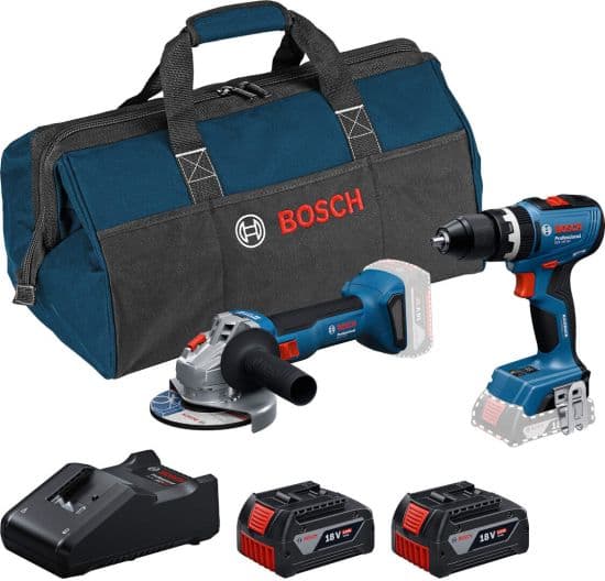 Bosch akumulatorski set alata GSB 18V-65 + GWS 18V-8 + 2x GBA 4,0 Ah + torba, 0615A5008Z