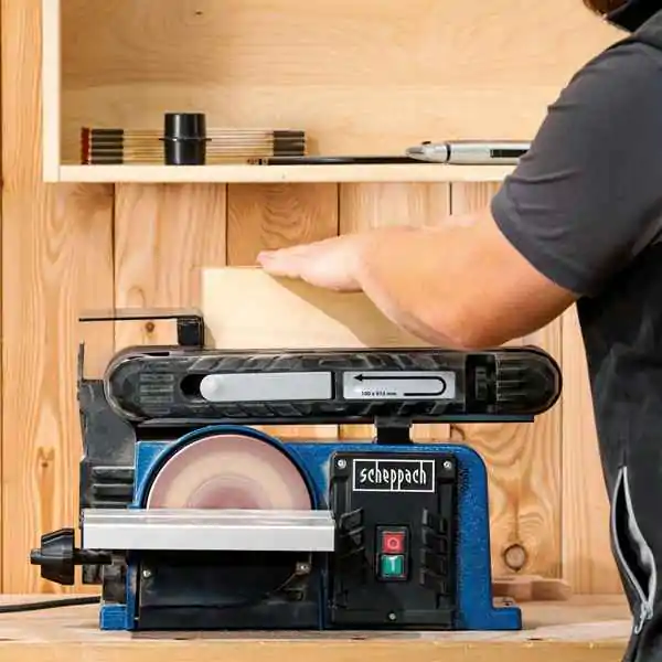 Scheppach BTS900 kombinovana tračna i disk stona brusilica, 370W - slika 3