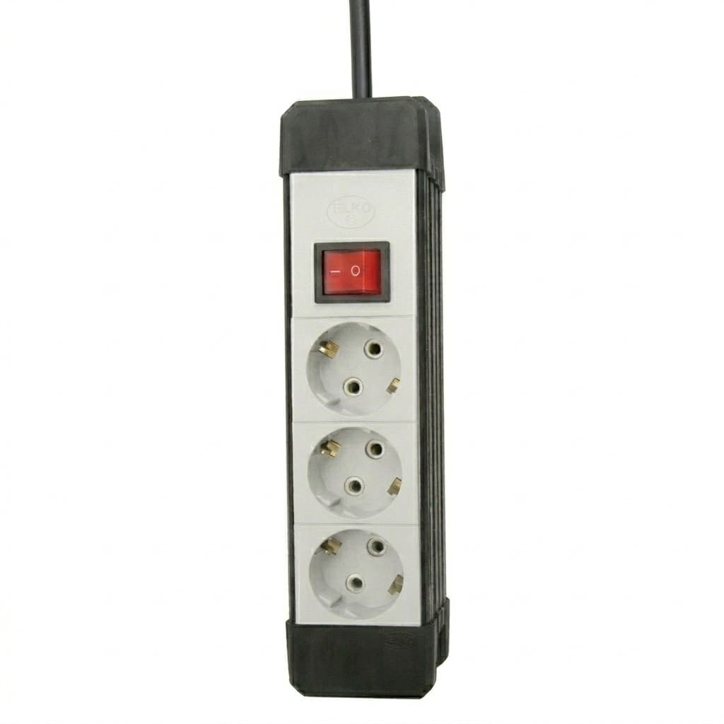 Elco 20106 modularna trostruka priključnica sa prekidačem, sa 5m provodnika, 16A/250V