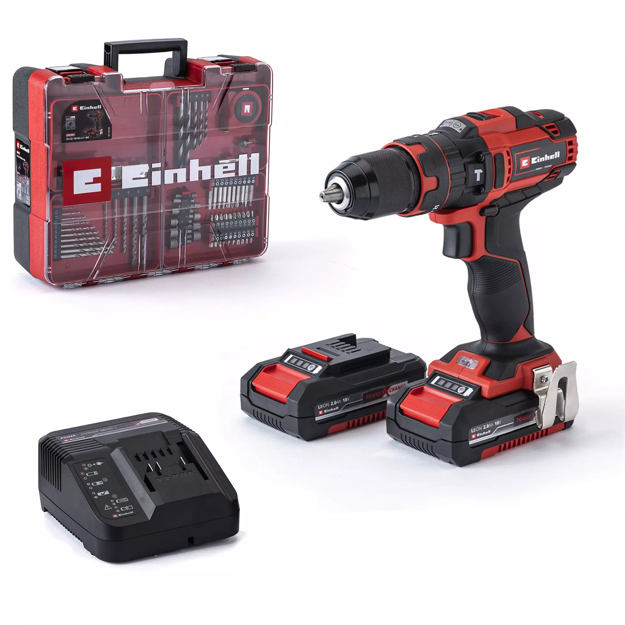 Einhell TE-CD 18/40 Li-i +64 akumulatorska vibraciona bušilica - odvrtač, sa 2x2Ah baterijama i punjačem, 18V