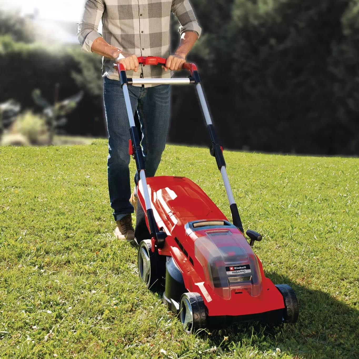 Einhell RASARRO 36/36 akumulatorska kosilica za travu, sa 2x3Ah Plus baterije i dva punjača, 36V, 36cm - slika 6
