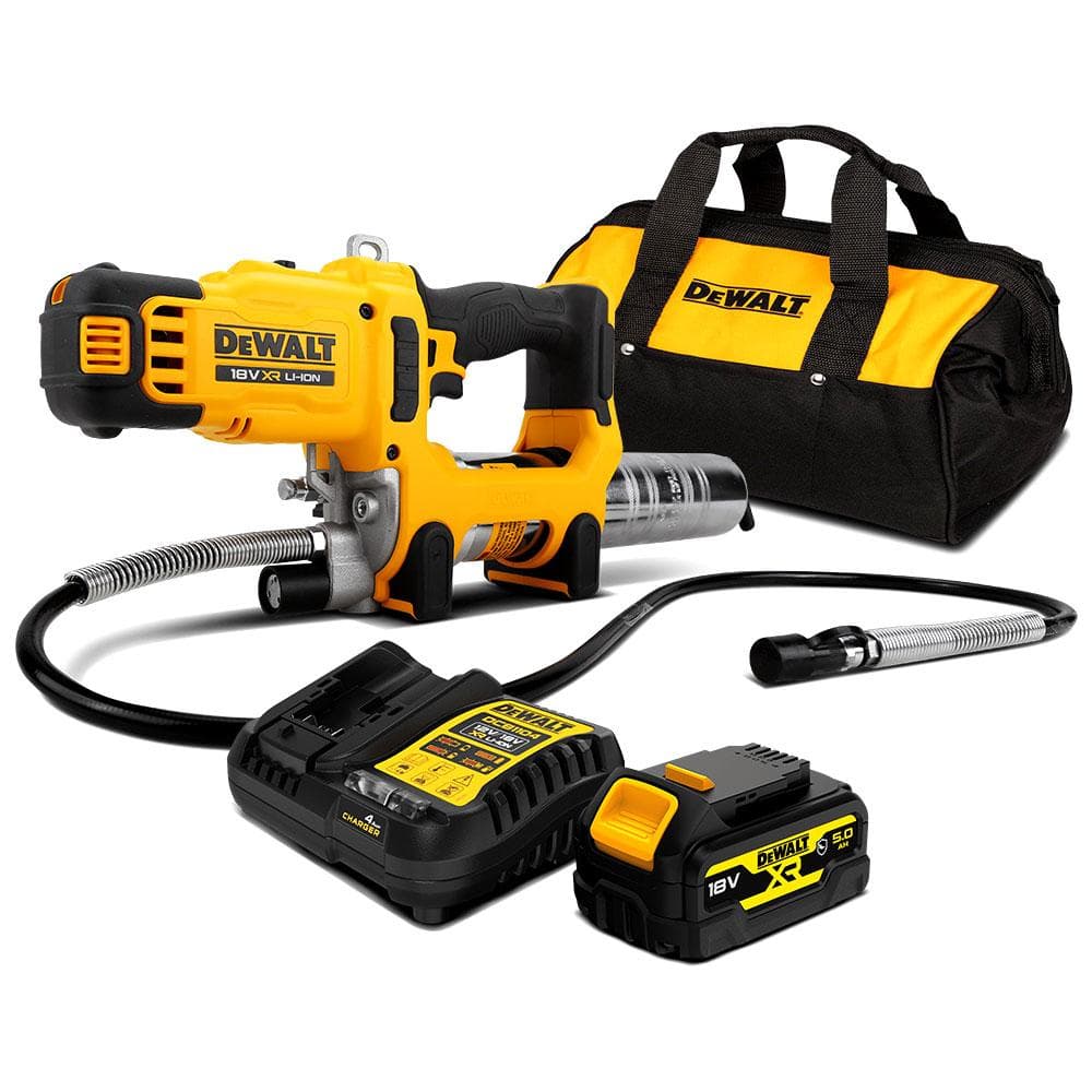 DeWalt DCGG581P1G akumulatorska mazalica, sa 1x5Ah baterijom i punjačem, 18V