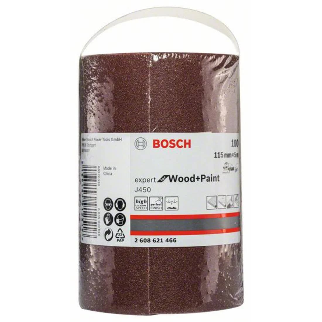 J450 Expert for Wood and Paint, 115 mm X 5 m, G100 Bosch 2608621466, 115mm X 5m, G100