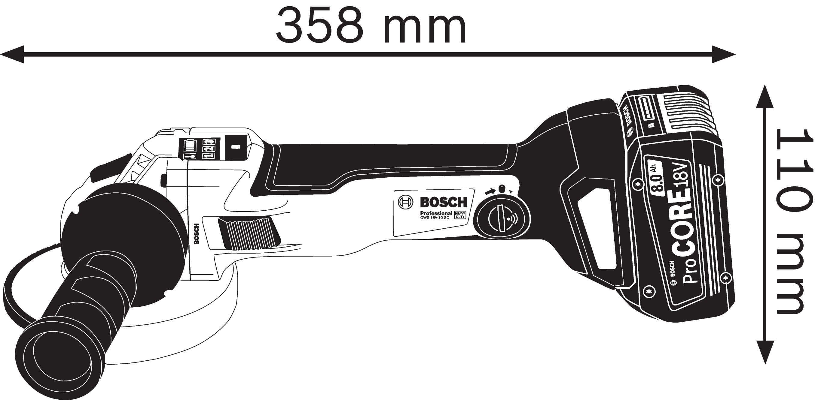 Bosch GWS 18V-10 SC Akumulatorska ugaona brusilica, 150mm, 2x5.0Ah - slika 17