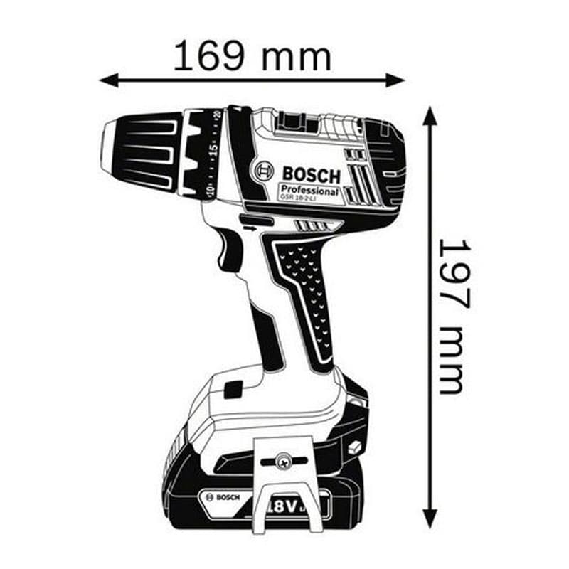 Bosch GSR 18-2-LI Akumulatorska bušilica-odvrtač, 2x1.5Ah, L-Boxx kofer - slika 2