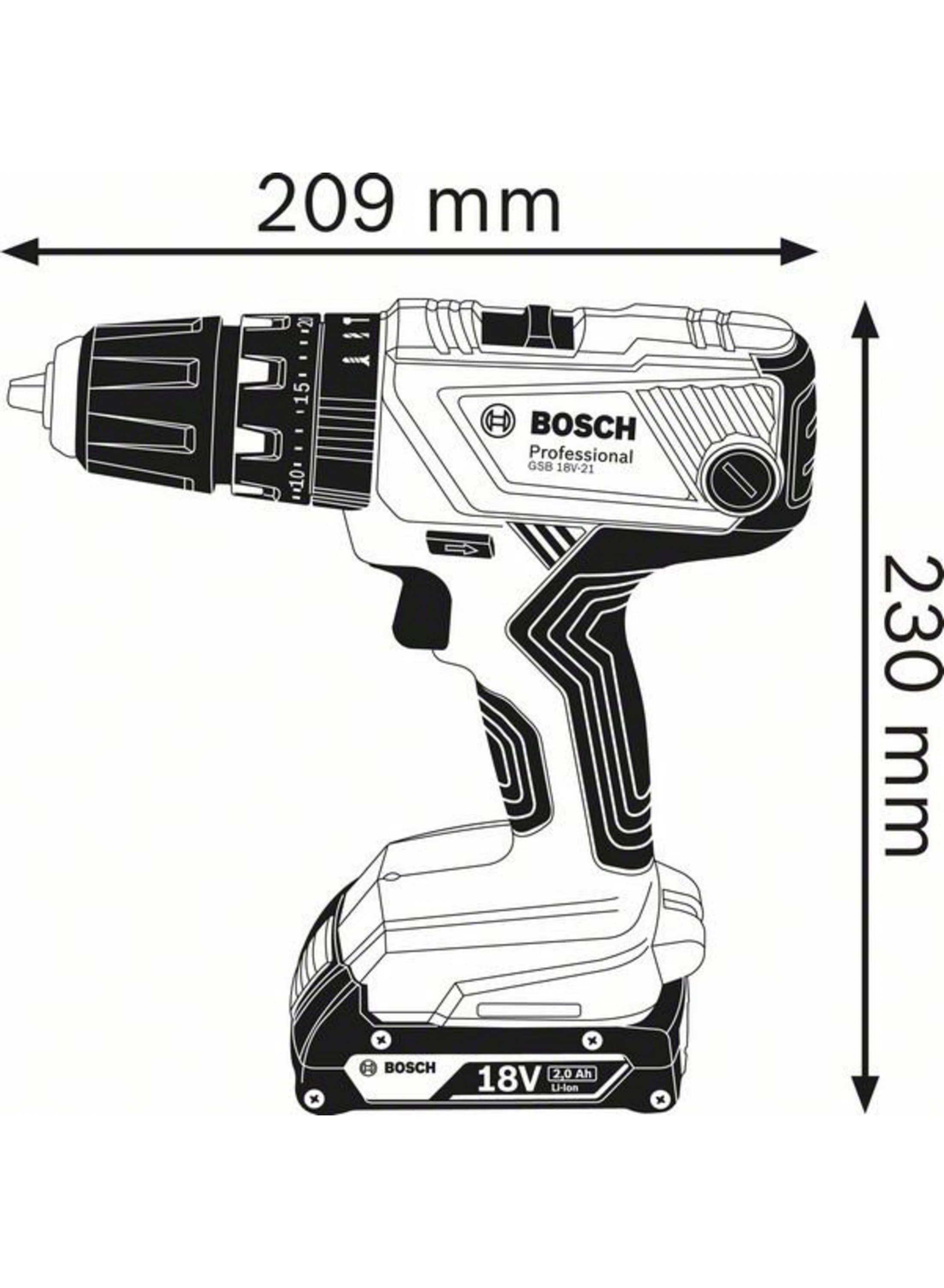 Akumulatorska vibraciona bušilica - odvrtač Bosch GSB 18V-21, bez baterija i punjača - slika 2