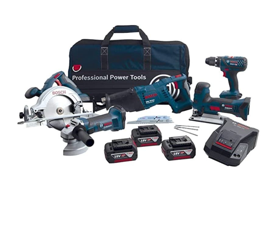 Bosch Set akumulatorskog alata GSR 18V-28 + GST 18V-LI S + GWS 18-125V-LI + GKS 18 V-LI + GSA 18V-LI 18V, 3 x 4,0 Ah, 0615990K6N - slika 2