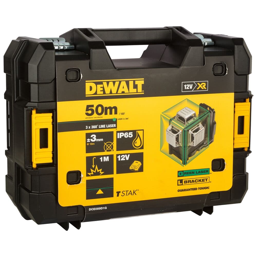 DeWalt DCE089D1G laser linijski, zeleni zrak, 3x360°, 12V - slika 5