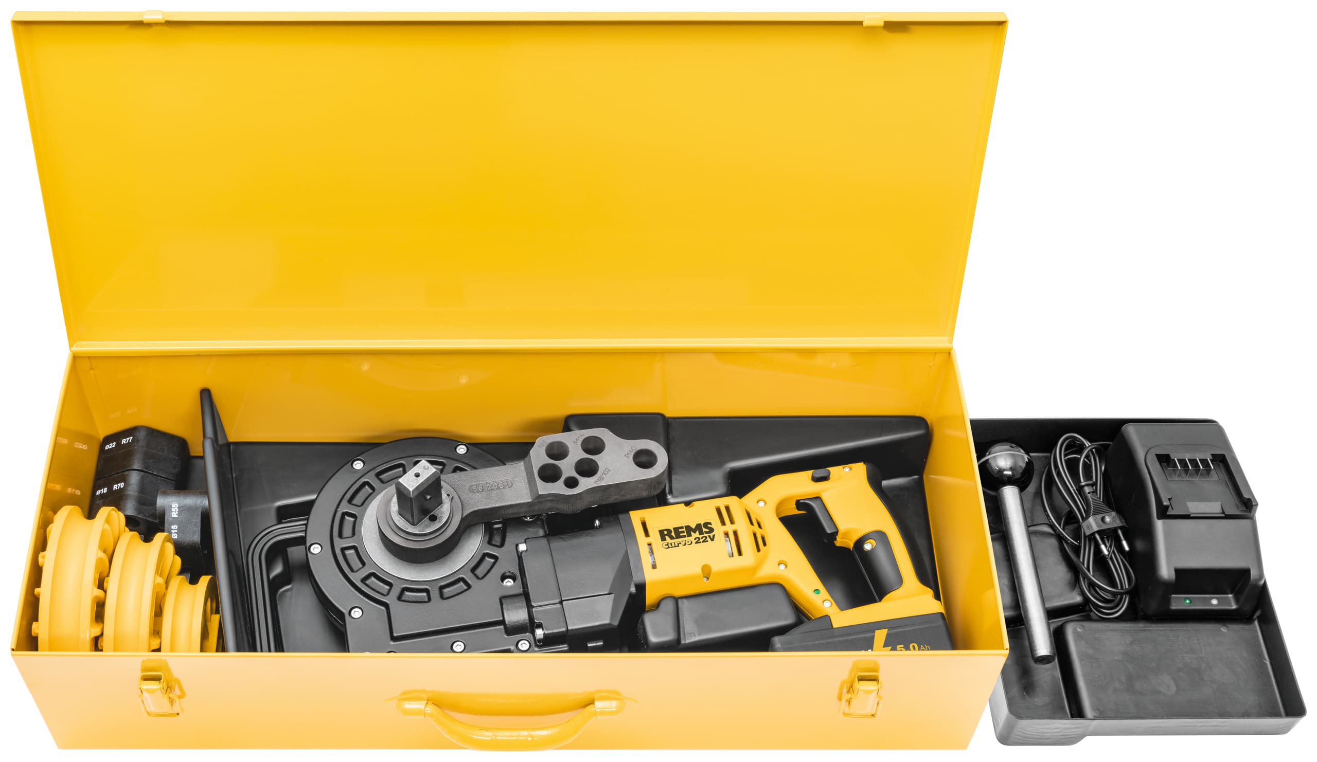 REMS 580059 Curvo 22V 5,0 Ah Akumulatorski savijač cevi Set 15-22-28 - slika 2