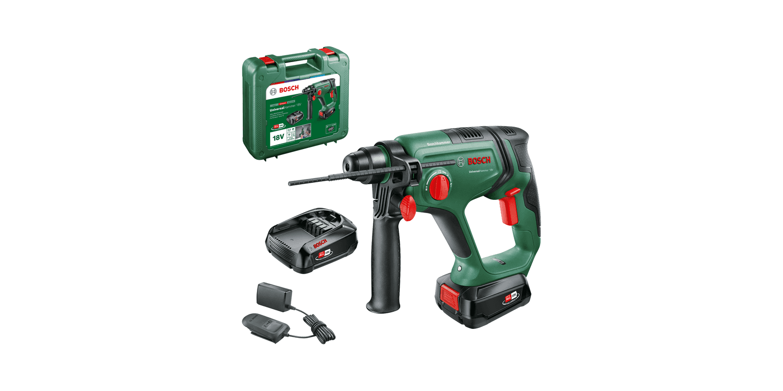 Bosch UniversalHammer 18V Akumulatorska rotaciona čekić bušilica, 2x2.5Ah + punjač AL1820 06039D6003 - slika 2