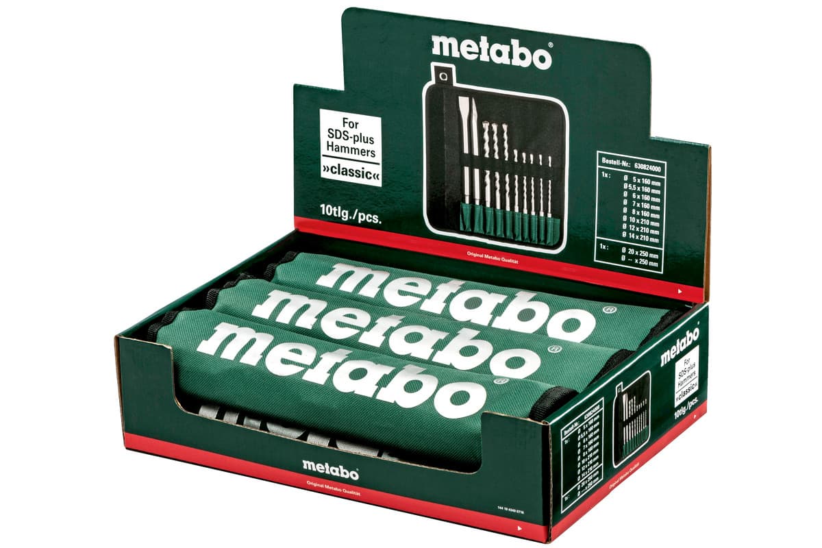 Metabo 10-delni SDS-plus set burgija, dleto i špic - slika 2
