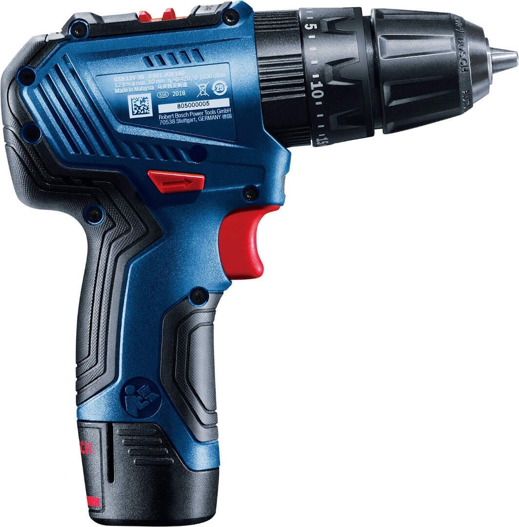 Bosch Akumulatorska vibraciona bušilica - odvrtač GSB 12V-30 + 39-delni set pribora, 2x2,0Ah - slika 4