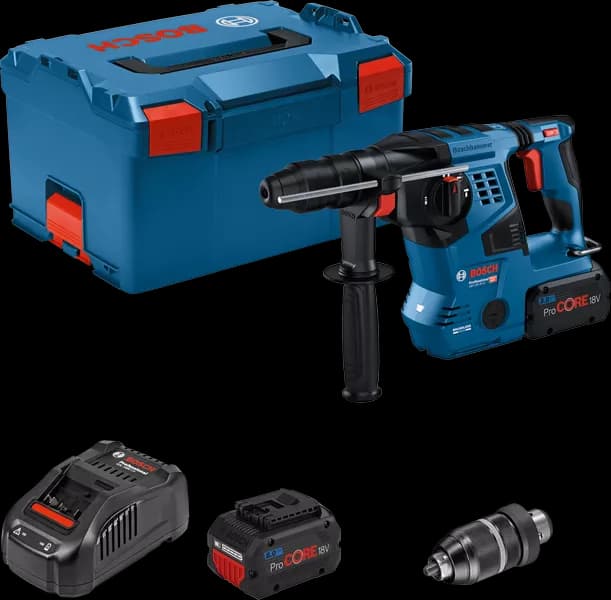Bosch Akumulatorski elektro-pneumatski čekić za bušenje sa SDS plus prihvatom GBH 18V-28 CF Professional, u L-BOXX 238 sa 2 x 8,0 Ah ProCORE18V litijum-jonska akumulatora, stezna glava, 0611921003