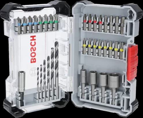 Bosch Extra Hard Screwdriver Bit and Metal HSS Drill Bit Set, 35 pcs, 2607017729
