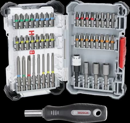 Bosch Extra Hard Screwdriver Bit Set, 44+1 pcs, 2607017732