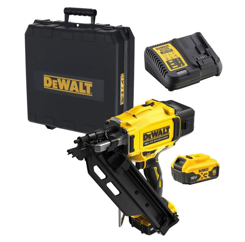 DeWalt DCN930P2 akumulatorski pištolj za eksere, 18V, sa 2x5.0Ah baterije i punjačem, u koferu