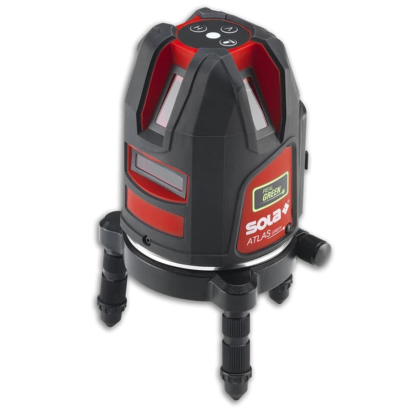 Sola ATLAS GREEN linijski laser sa tačkom, sa 4x1.5V AA baterije i koferom - slika 2