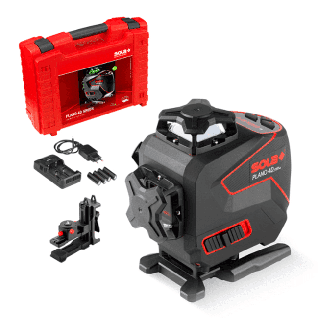 Sola PLANO 4D GREEN linijski laser, sa 3x1.5V AA baterije i koferom