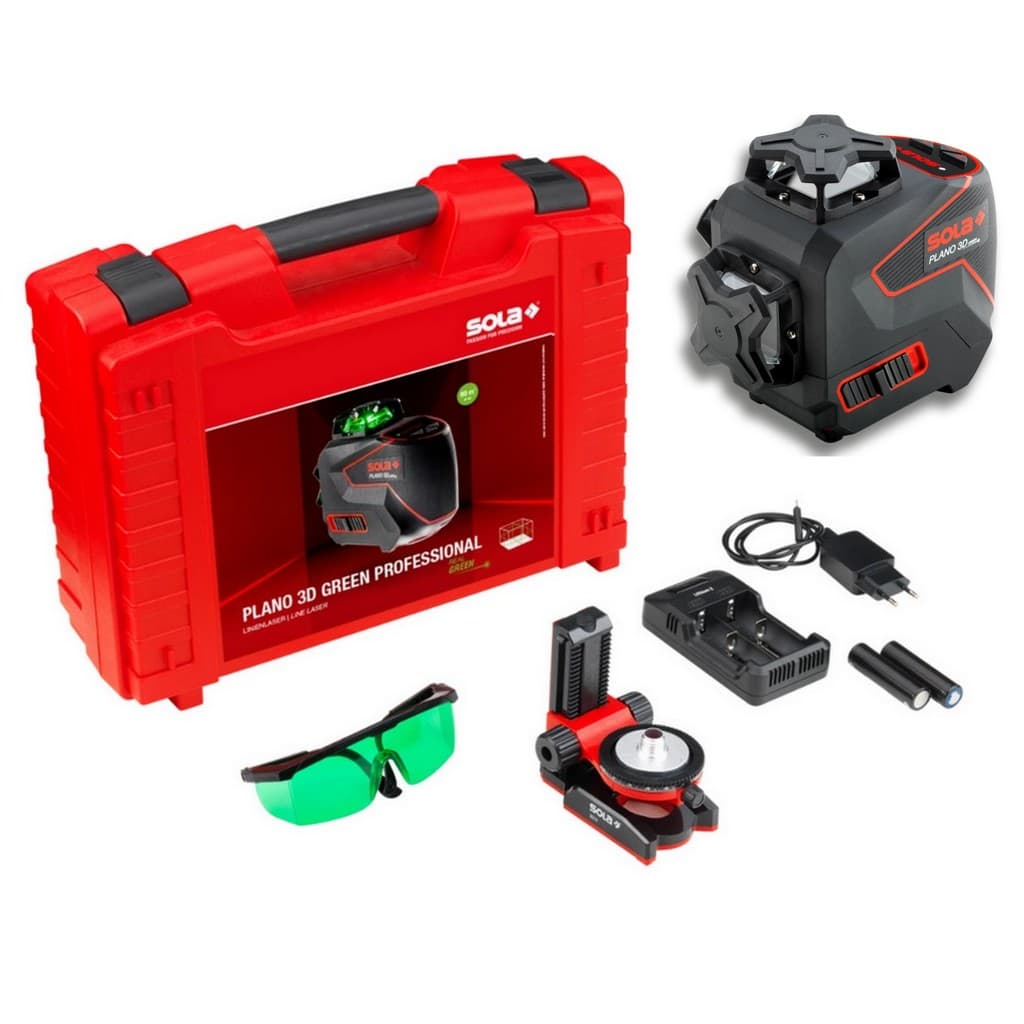 Sola PLANO 3D green Professional linijski laser, sa 2x3.6V AA baterije i koferom