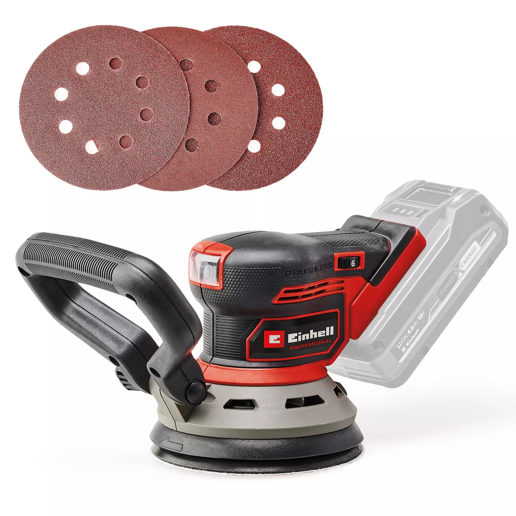 Einhell TP-RS 18/32 Li BL akumulatorska ekscentrična brusilica, sa brusnim papirom, bez baterije i punjača, EN 4462020