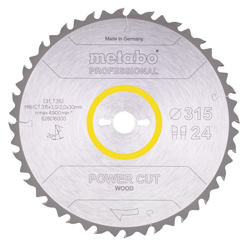 Metabo MET 628016000 list testere za cirkular za drvo, 315mm, 24 zuba