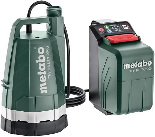 Metabo MET 601729850 akumulatorska potapajuća pumpa za kišnicu i čistu vodu, 18V, bez baterije i punjača - slika 3