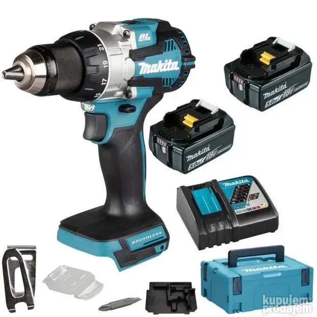 Makita DDF489RTJ akumulatorska bušilica - odvijač, 18V, sa 2x5.0Ah baterije i punjačem
