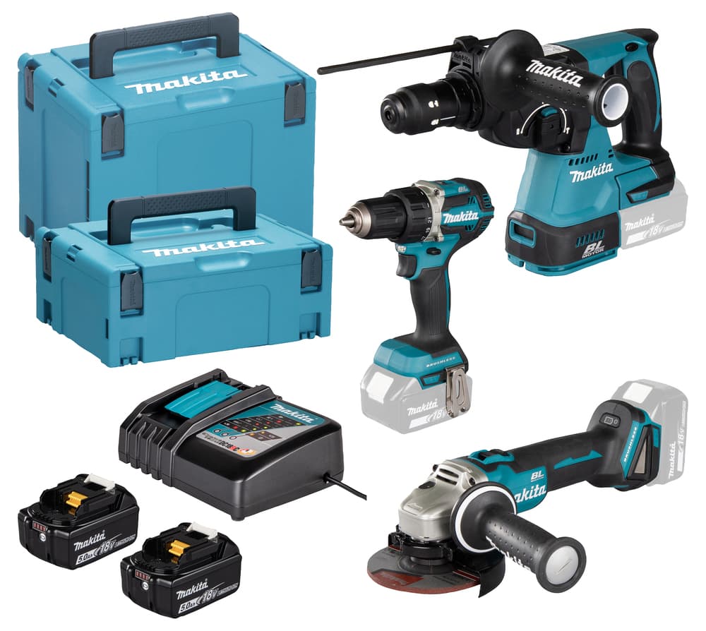 Makita DLX3195JX1 set LXT, 18V, sa 3x5.0Ah baterije i punjačem