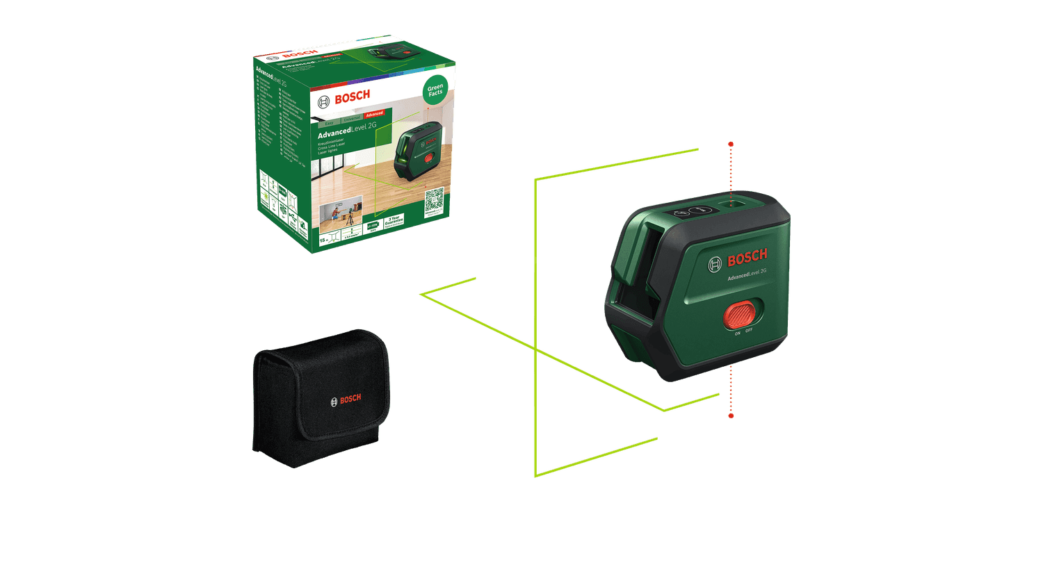 Bosch 0603663G00 AdvancedLevel 2G laserski nivelir sa ukrštenim linijama, 15m