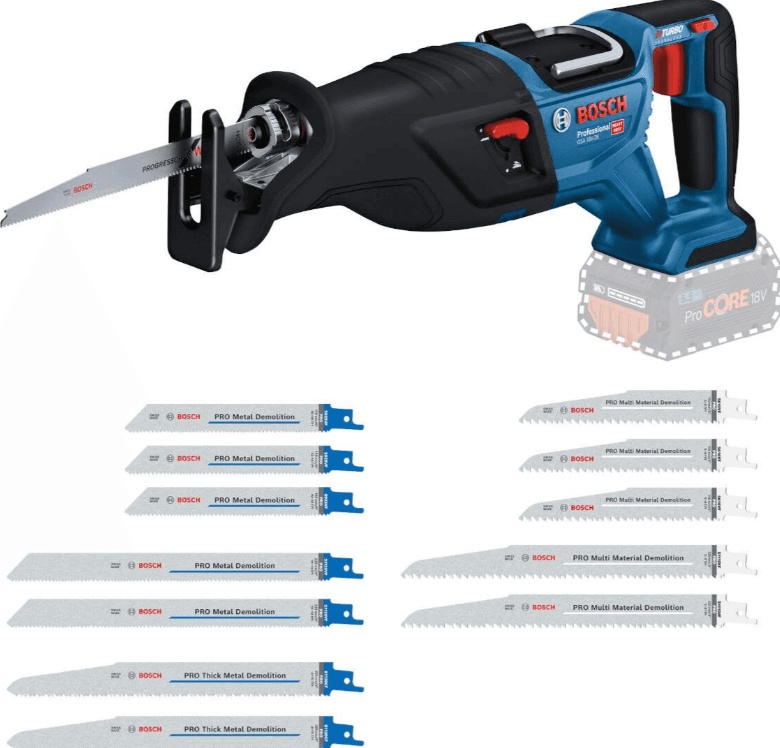 Bosch Univerzalna testera GSA 18V-28, 0615V0003G, bez baterije i punjača sa setom testerica 14 delova