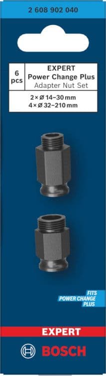 Bosch EXPERT Power Change Plus set adapterskih navrtki, 2x za HS 14-30mm, 4x za HS 32-210mm, 2608902040 - slika 2