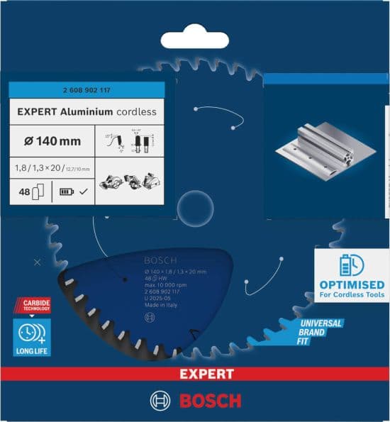 Bosch EXPERT Aluminium cordless list kružne testere, 140x1.8/1.3x20mm, T48, 2608902117 - slika 2